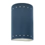 Justice Design Group Ambiance 2 Light 10" Tall LED Cylinder Outdoor Wall Sconce with Perforated Holes Midnight Sky / Matte White
