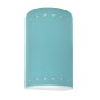 Justice Design Group Ambiance 2 Light 10" Tall LED Cylinder Outdoor Wall Sconce with Perforated Holes Reflecting Pool