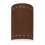 Justice Design Group Ambiance 2 Light 10" Tall LED Cylinder Outdoor Wall Sconce with Perforated Holes Real Rust