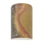 Justice Design Group Ambiance 2 Light 10" Tall LED Cylinder Outdoor Wall Sconce with Perforated Holes Harvest Yellow Slate