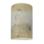 Justice Design Group Ambiance 2 Light 10" Tall LED Cylinder Outdoor Wall Sconce with Perforated Holes Greco Travertine