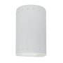 Justice Design Group Ambiance 2 Light 10" Tall LED Cylinder Outdoor Wall Sconce with Perforated Holes Gloss White / Gloss White