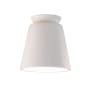 Justice Design Group Radiance 8" Wide LED Outdoor Flush Mount Ceiling Fixture from the Trapezoid Series Bisque