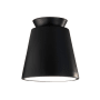 Justice Design Group Radiance 8" Wide LED Outdoor Flush Mount Ceiling Fixture from the Trapezoid Series Carbon Matte Black