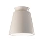 Justice Design Group Radiance 8" Wide Outdoor Flush Mount Ceiling Fixture from the Trapezoid Series Matte White