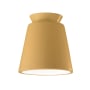 Justice Design Group Radiance 8" Wide LED Outdoor Flush Mount Ceiling Fixture from the Trapezoid Series Muted Yellow