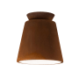 Justice Design Group Radiance 8" Wide Outdoor Flush Mount Ceiling Fixture from the Trapezoid Series Real Rust