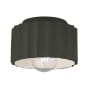 Justice Design Group Radiance 8" Wide Flush Mount Drum Ceiling Fixture Pewter Green