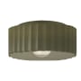 Justice Design Group Radiance 13" Wide Flush Mount Drum Outdoor Outdoor Ceiling Fixture Matte Green