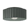 Justice Design Group Radiance 13" Wide Flush Mount Drum Outdoor Outdoor Ceiling Fixture Pewter Green