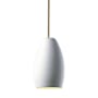 Justice Design Group Radiance 7" Wide LED Mini Pendant with Bisque Ceramic Elliptical Shade Antique Brass
