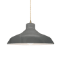 Justice Design Group Radiance 14" Wide LED Pendant with a Ceramic Gloss Grey Shade Antique Brass
