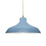 Justice Design Group Radiance 14" Wide Pendant with a Ceramic Sky Blue Shade Antique Brass