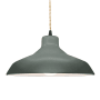 Justice Design Group Radiance 16" Wide Pendant with a Ceramic Pewter Green Shade Matte Black