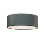 Justice Design Group Radiance 9" Wide LED Flush Mount Drum Outdoor Ceiling Fixture Pewter Green