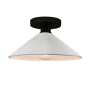 Justice Design Group Radiance 12" Wide LED Semi-Flush Ceiling Fixture with a Ceramic Bisque Shade Matte Black