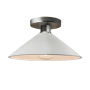 Justice Design Group Radiance 12" Wide LED Semi-Flush Ceiling Fixture with a Ceramic Bisque Shade Brushed Nickel