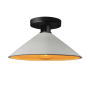 Justice Design Group Radiance 12" Wide LED Semi-Flush Ceiling Fixture with a Ceramic Matte White and Champagne Gold Shade Matte Black