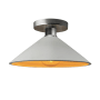 Justice Design Group Radiance 12" Wide LED Semi-Flush Ceiling Fixture with a Ceramic Matte White and Champagne Gold Shade Brushed Nickel
