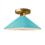 Justice Design Group Radiance 12" Wide Semi-Flush Ceiling Fixture with a Ceramic Reflecting Pool Shade Polished Brass