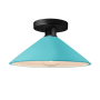 Justice Design Group Radiance 12" Wide Semi-Flush Ceiling Fixture with a Ceramic Reflecting Pool Shade Matte Black