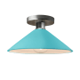 Justice Design Group Radiance 12" Wide Semi-Flush Ceiling Fixture with a Ceramic Reflecting Pool Shade Brushed Nickel