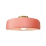 Justice Design Group Radiance 13" Wide Semi-Flush Ceiling Fixture with a Ceramic Gloss Blush Shade Polished Brass