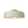 Justice Design Group Radiance 13" Wide LED Semi-Flush Ceiling Fixture with a Ceramic White Crackle Shade Polished Brass