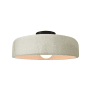 Justice Design Group Radiance 13" Wide LED Semi-Flush Ceiling Fixture with a Ceramic White Crackle Shade Matte Black