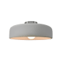 Justice Design Group Radiance 13" Wide LED Semi-Flush Ceiling Fixture with a Ceramic Matte White Shade Brushed Nickel
