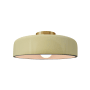 Justice Design Group Radiance 13" Wide LED Semi-Flush Ceiling Fixture with a Ceramic Vanilla Gloss Shade Polished Brass