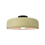 Justice Design Group Radiance 13" Wide LED Semi-Flush Ceiling Fixture with a Ceramic Vanilla Gloss Shade Matte Black