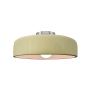 Justice Design Group Radiance 13" Wide LED Semi-Flush Ceiling Fixture with a Ceramic Vanilla Gloss Shade Brushed Nickel