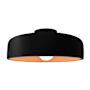 Justice Design Group Radiance 16" Wide Semi-Flush Ceiling Fixture with a Ceramic Carbon Matte Black and Champagne Gold Shade Matte Black