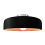 Justice Design Group Radiance 16" Wide Semi-Flush Ceiling Fixture with a Ceramic Carbon Matte Black and Champagne Gold Shade Brushed Nickel