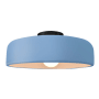 Justice Design Group Radiance 16" Wide LED Semi-Flush Ceiling Fixture with a Ceramic Sky Blue Shade Matte Black