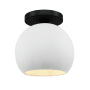 Justice Design Group Radiance 10" Wide Semi-Flush Globe Ceiling Fixture with a Ceramic Gloss White Shade Matte Black
