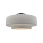 Justice Design Group Radiance 15" Wide Semi-Flush Ceiling Fixture with a Ceramic Bisque Shade Matte Black