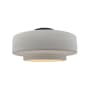 Justice Design Group Radiance 15" Wide LED Semi-Flush Ceiling Fixture with a Ceramic Bisque Shade Matte Black