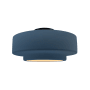 Justice Design Group Radiance 15" Wide LED Semi-Flush Ceiling Fixture with a Ceramic Midnight Sky Shade Matte Black