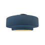 Justice Design Group Radiance 15" Wide LED Semi-Flush Ceiling Fixture with a Ceramic Midnight Sky Shade Brushed Nickel