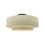 Justice Design Group Radiance 15" Wide LED Semi-Flush Ceiling Fixture with a Ceramic Vanilla Gloss Shade Matte Black