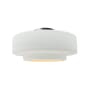 Justice Design Group Radiance 15" Wide LED Semi-Flush Ceiling Fixture with a Ceramic Gloss White Shade Brushed Nickel