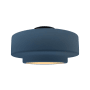 Justice Design Group Radiance 17" Wide LED Semi-Flush Ceiling Fixture with a Ceramic Midnight Sky and Matte White Shade Matte Black