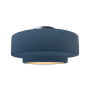 Justice Design Group Radiance 17" Wide LED Semi-Flush Ceiling Fixture with a Ceramic Midnight Sky and Matte White Shade Brushed Nickel