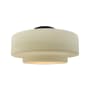 Justice Design Group Radiance 17" Wide Semi-Flush Ceiling Fixture with a Ceramic Vanilla Gloss Shade Matte Black