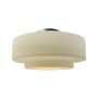 Justice Design Group Radiance 17" Wide Semi-Flush Ceiling Fixture with a Ceramic Vanilla Gloss Shade Brushed Nickel