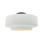 Justice Design Group Radiance 17" Wide LED Semi-Flush Ceiling Fixture with a Ceramic Gloss White Shade Matte Black
