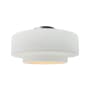 Justice Design Group Radiance 17" Wide LED Semi-Flush Ceiling Fixture with a Ceramic Gloss White Shade Brushed Nickel
