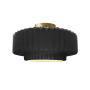 Justice Design Group Radiance 15" Wide LED Semi-Flush Ceiling Fixture with a Ceramic Gloss Black Shade Polished Brass